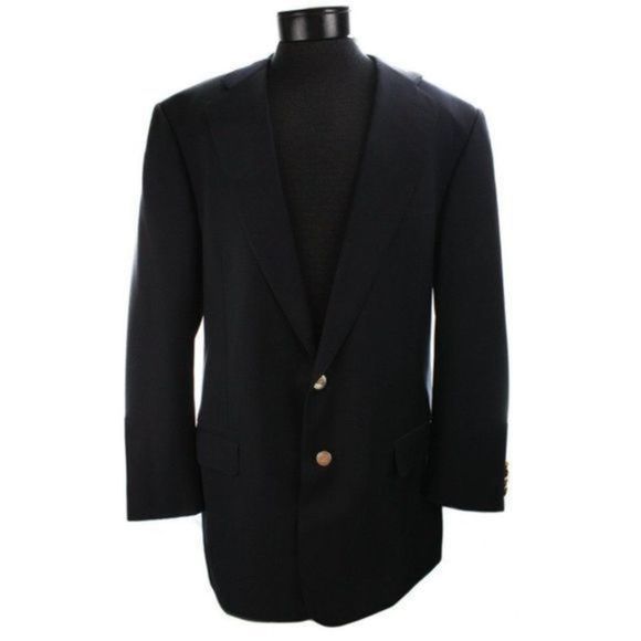 ERMENEGILDO ZEGNA Men's Midnight Blue Wool Blazer Size 56